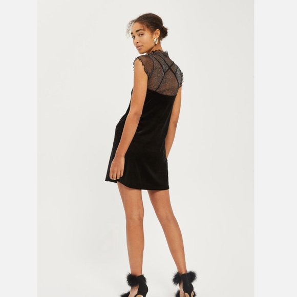 Black velvet Strappy Slip Dress by Topshop - Picture 4 of 8